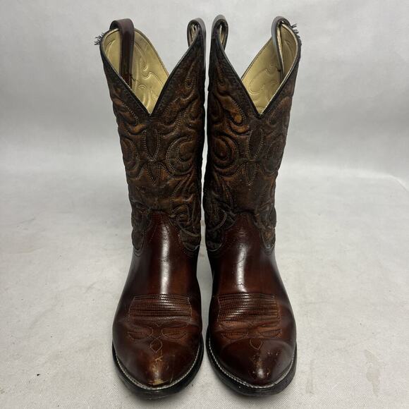 Vintage Wrangler Cowboy Western Boots Men’s 9 EE Brown Distressed 5115